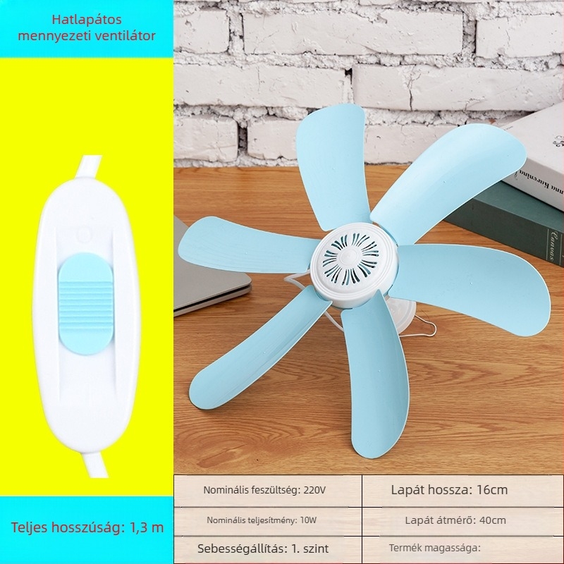 Kis mennyezeti ventilátor kollégiumi szobába – AC táplálás, 220V, 10W, zaj 36–45 dB, alkalmas 10 m²-ig
