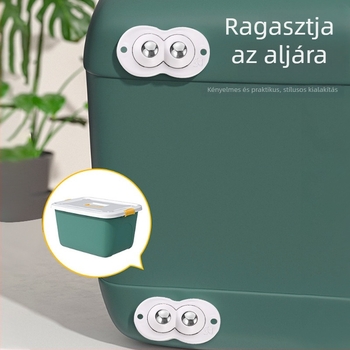 Elaborate 4 darab univerzális görgő, ragasztó nélküli rögzítés, Típus A, szemetesekhez, tárolóedényekhez, virágcserepekhez, éjjeliszekrényekhez