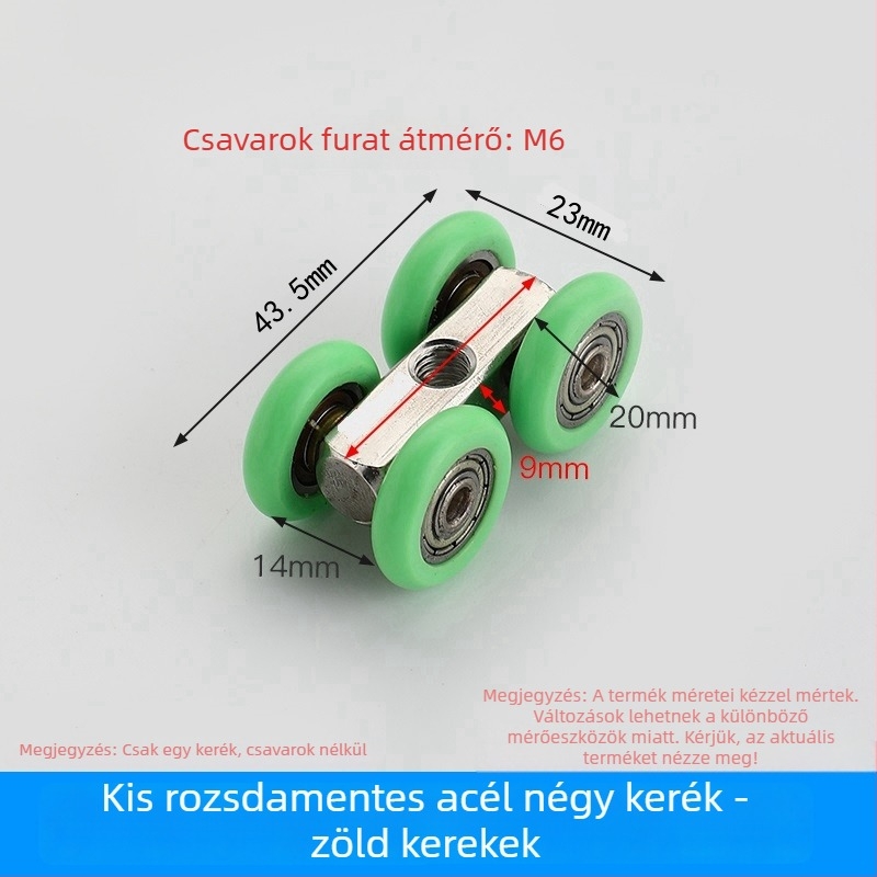Zuhanyzókabin csiga üveg tolóajtóhoz - szélesített acélkerekek, elválasztó hardver (Alkalmazási terület: Egyéb; Márka: Egyéb)