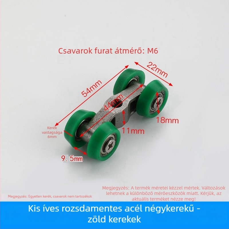 Zuhanyzókabin csiga üveg tolóajtóhoz - szélesített acélkerekek, elválasztó hardver (Alkalmazási terület: Egyéb; Márka: Egyéb)