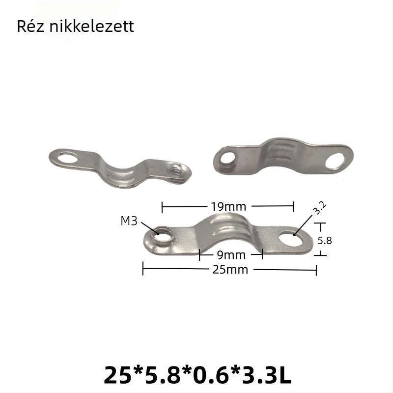 Kábelrögzítő csipesz, híd típusú fémből készült, vezetékek rögzítésére