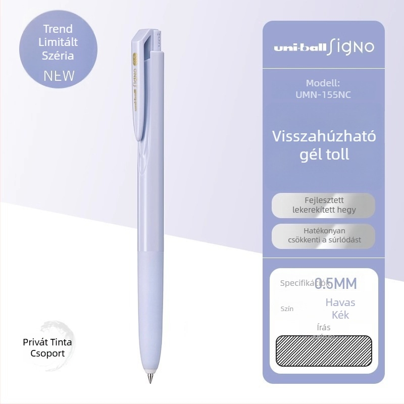 Uni Mitsubishi UMN-155 zselés toll, víz alapú tinta, 0,38 mm hegy, nem törölhető