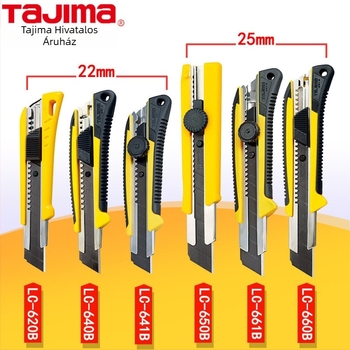Tajima univerzális kés 9 mm automatikus záródással, ABS markolattal – Modell LC305P/LC301B/LC303B