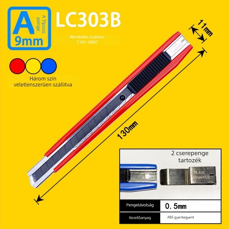 Tajima univerzális kés 9 mm automatikus záródással, ABS markolattal – Modell LC305P/LC301B/LC303B