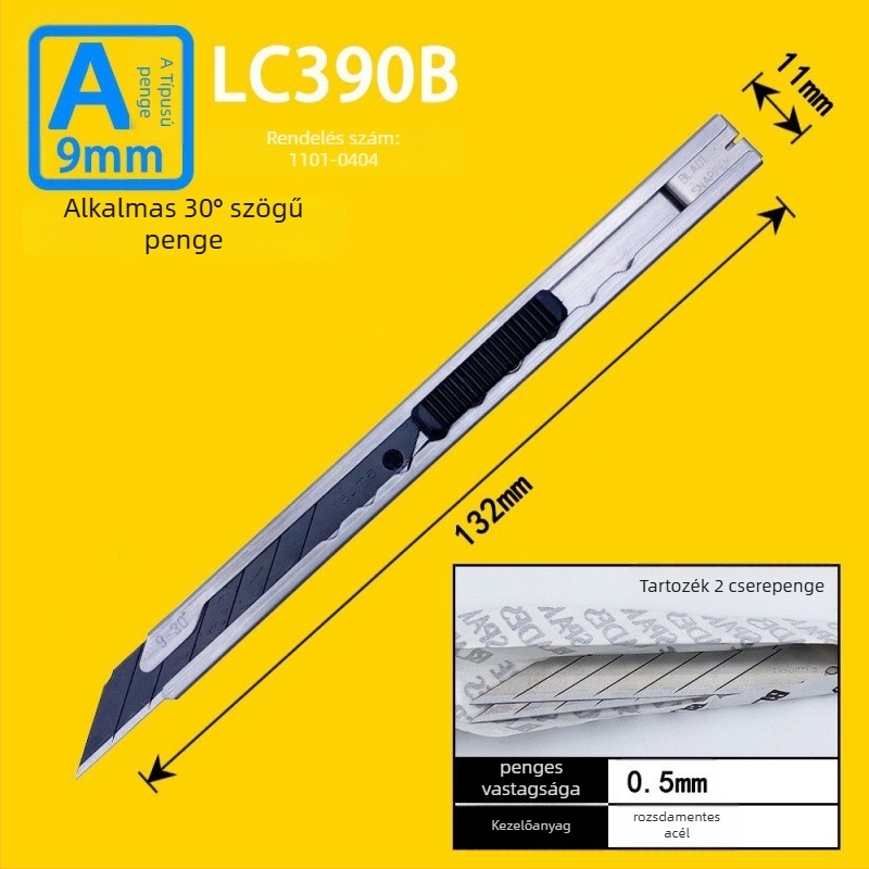 Tajima univerzális kés 9 mm automatikus záródással, ABS markolattal – Modell LC305P/LC301B/LC303B