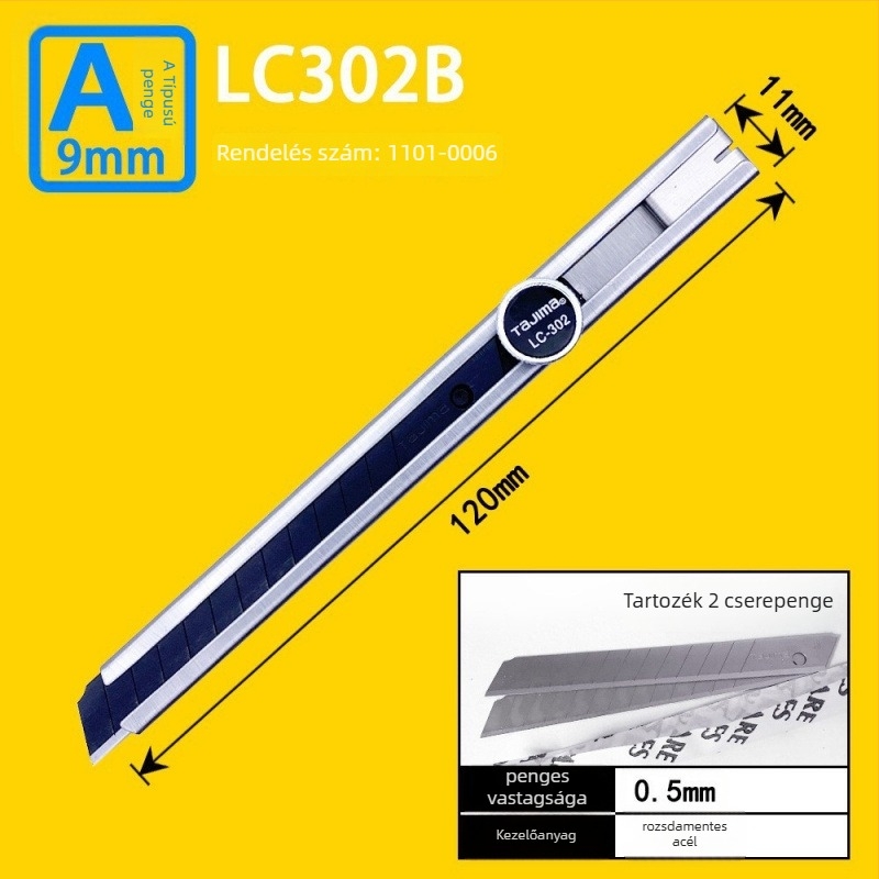 Tajima univerzális kés 9 mm automatikus záródással, ABS markolattal – Modell LC305P/LC301B/LC303B