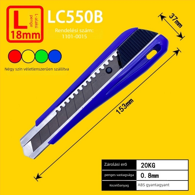 Tajima univerzális kés 9 mm automatikus záródással, ABS markolattal – Modell LC305P/LC301B/LC303B