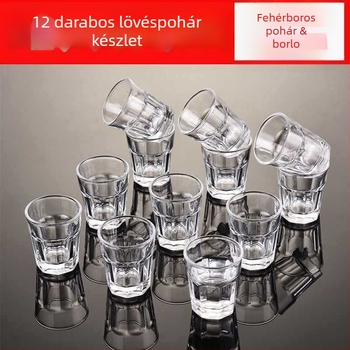 Pohárkészlet szeszes italokhoz, általános üvegből, kapacitás 1000 ml felett, több mint 10 darab, egyszerű stílus