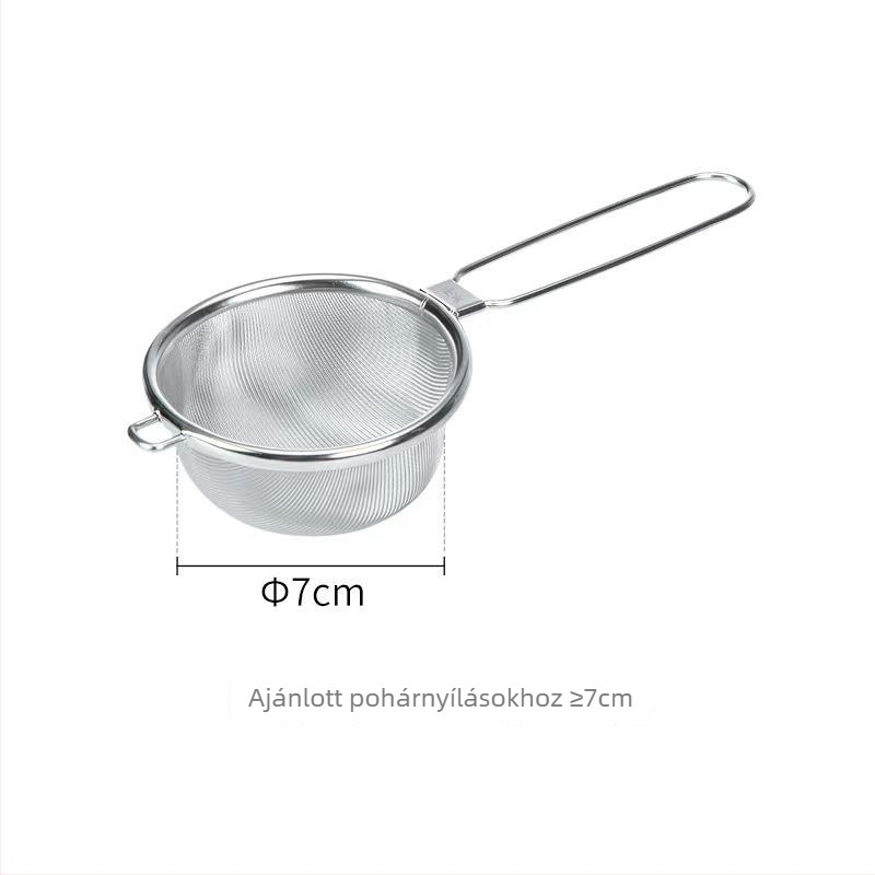 BARSOUL Háromszögletű Kétszintes Koktél Szűrő Finom Hálóval és Jégkanállal, 304 Rozsdamentes Acélból, Modern Minimalista Stílus