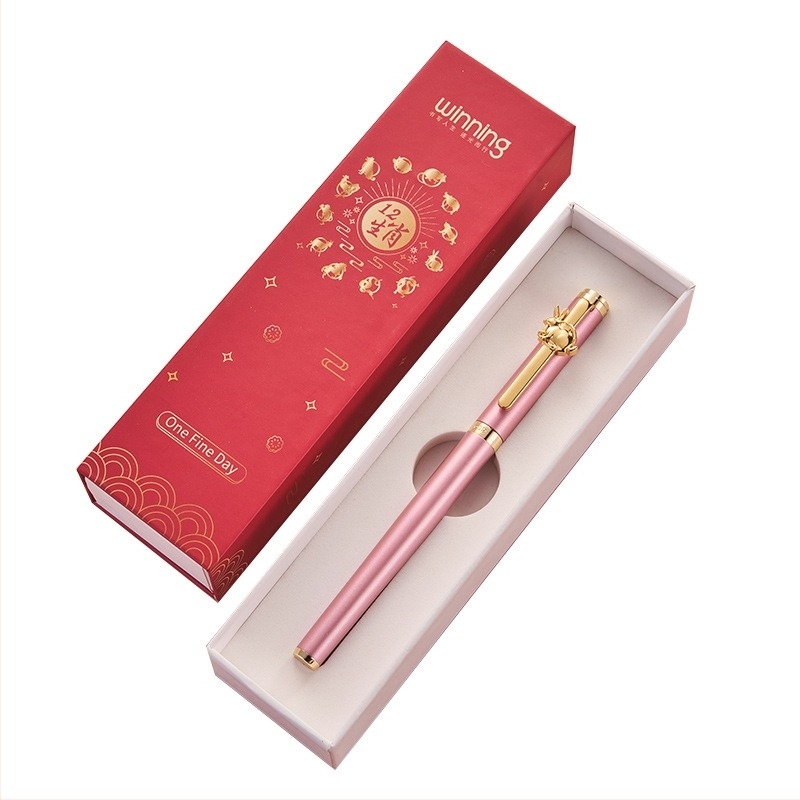 Wen Zheng WZ-612 Zodiákus töltőtoll ajándékdobozban, logógravírozással, iskolásoknak