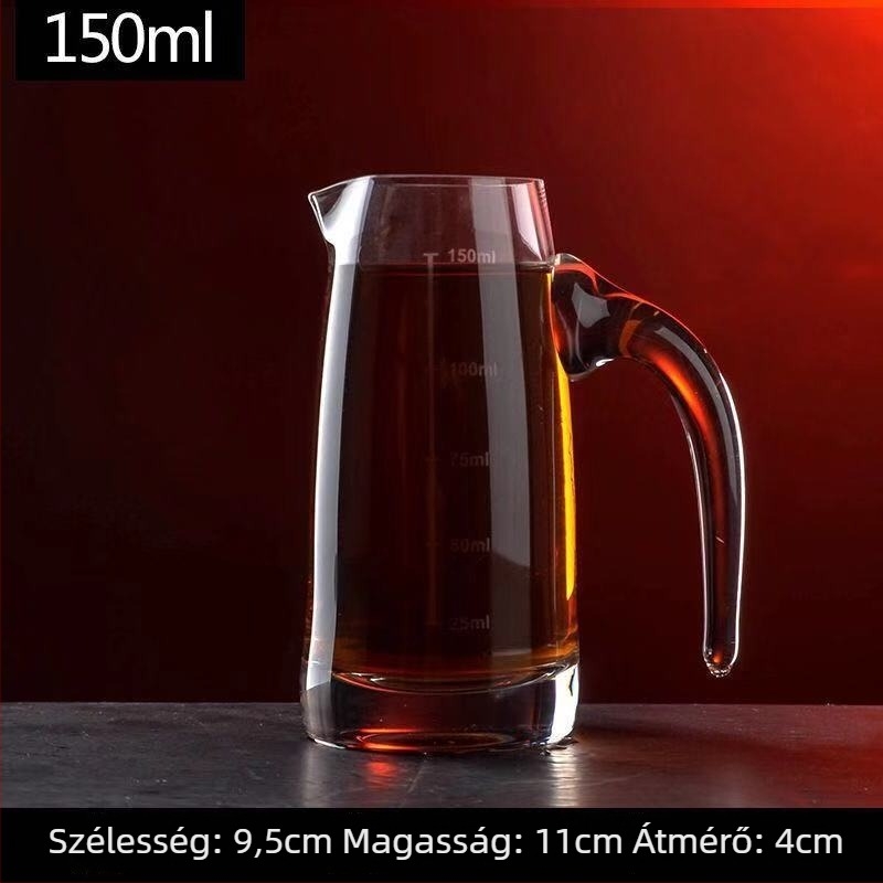 Ólommentes kristályból készült likőr-dekanter készlet mérőskálával – poharakkal otthoni használatra, stílus: új kínai stílus