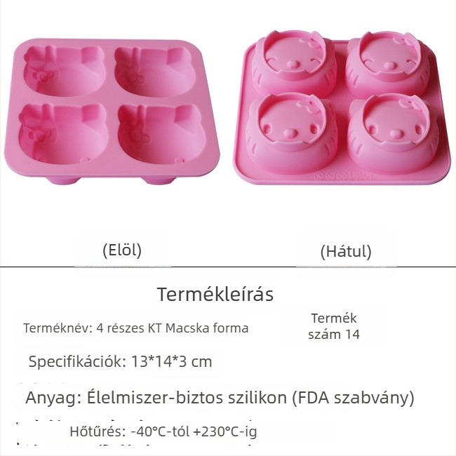 Szilikon szappanforma – négyzet alakú, több részes készlet virág- és szív alakú karikatúra formákkal DIY-hoz