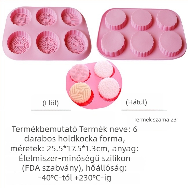 Szilikon szappanforma – négyzet alakú, több részes készlet virág- és szív alakú karikatúra formákkal DIY-hoz