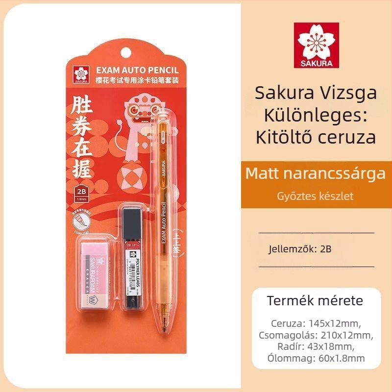 Vizsgákhoz készült mechanikus ceruza, modell XES1018C, műanyag tokozás, kártyák rajzolásához, vizsgához használt ceruza