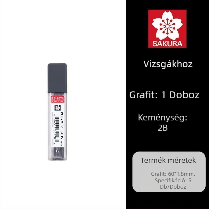 Vizsgákhoz készült mechanikus ceruza, modell XES1018C, műanyag tokozás, kártyák rajzolásához, vizsgához használt ceruza