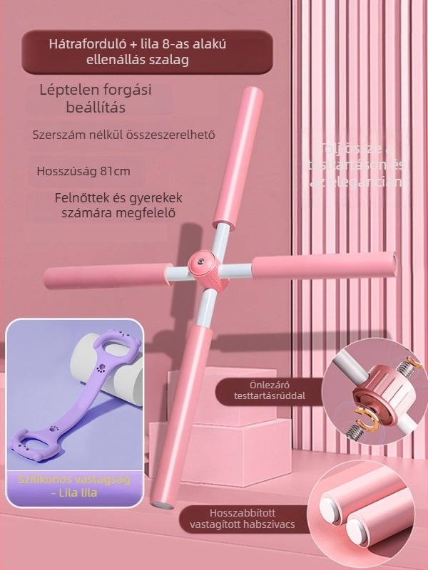 Jóga nyújtóöv hát- és vállnyitáshoz, testtartás korrigálásához, álló kereszt póz, selyem anyag