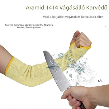 Runfeng aramid 1414 vágásálló ujjjvédők, hőszigetelő, kopásálló, konyha, kert és üveggyártás számára