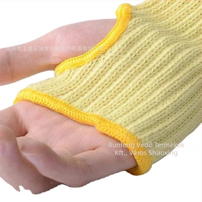 Runfeng aramid 1414 vágásálló ujjjvédők, hőszigetelő, kopásálló, konyha, kert és üveggyártás számára
