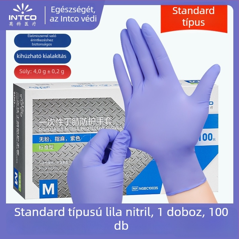 Egyszer használatos nitril kesztyűk, vágásállóak, szállodai étkeztetés, ipari gyártás, laboratóriumok és szépségszalonok számára – súly 420-522