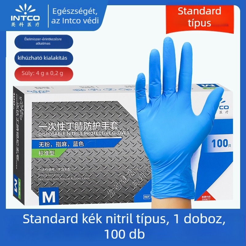 Egyszer használatos nitril kesztyűk, vágásállóak, szállodai étkeztetés, ipari gyártás, laboratóriumok és szépségszalonok számára – súly 420-522