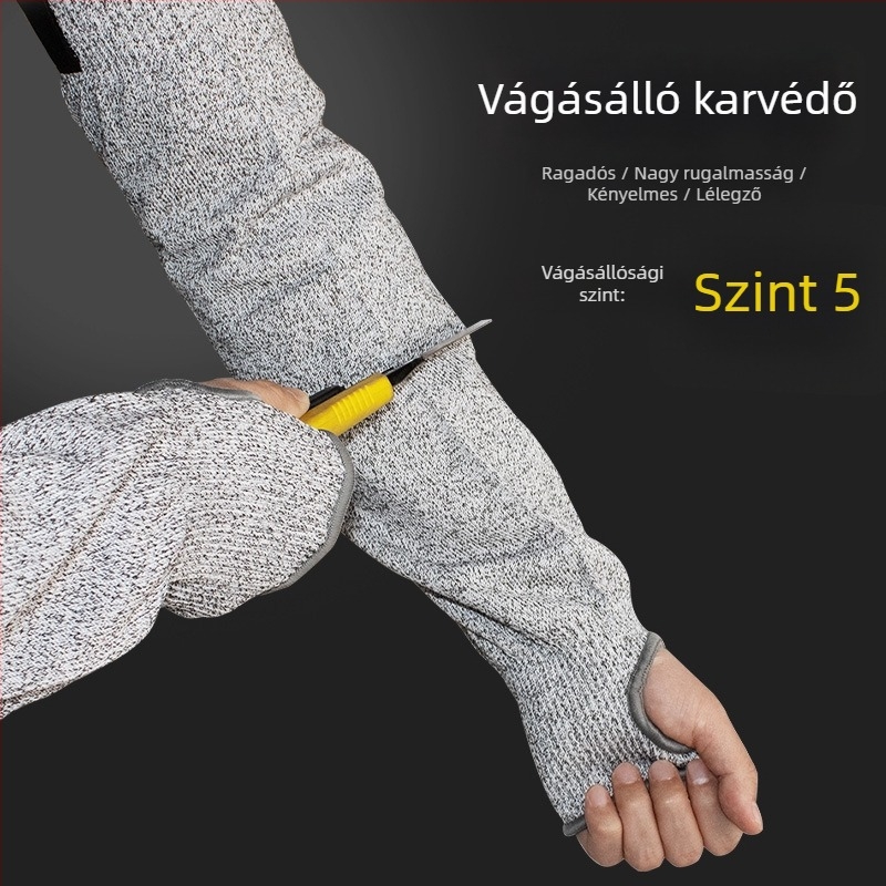 HPPE 5-ös szintű alkari védő, vágásálló és kopásálló mandzsetta, üvegvágáshoz és fémmegmunkáláshoz