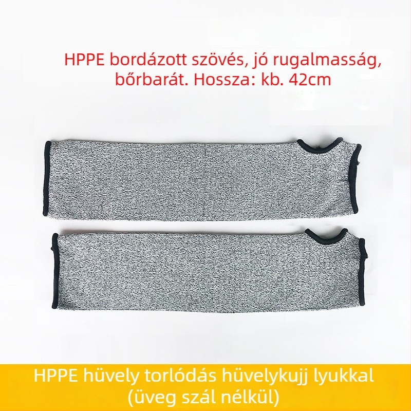 HPPE 5-ös szintű alkari védő, vágásálló és kopásálló mandzsetta, üvegvágáshoz és fémmegmunkáláshoz