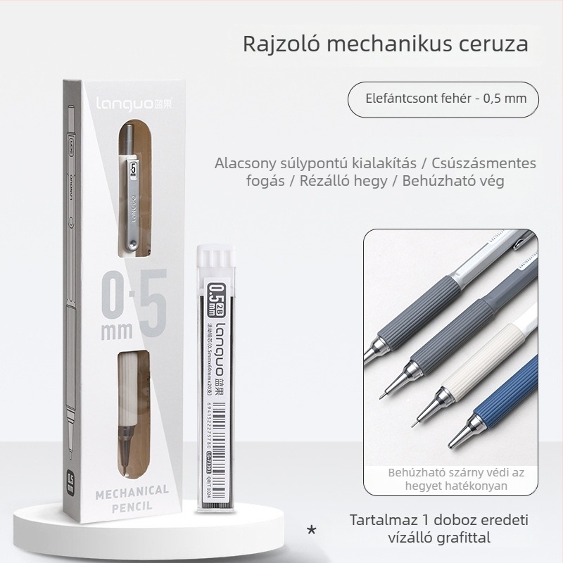 Mechanikus ceruza, fém test, hegyezés nélküli, írásra.