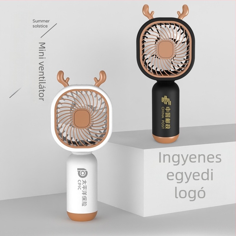 Mini asztali kézi ventilátor – nemzeti divat stílus, műanyagból; testreszabás elérhető; ideális diákoknak, utazásokhoz, üzleti útjaikhoz és irodába; többfunkciós.