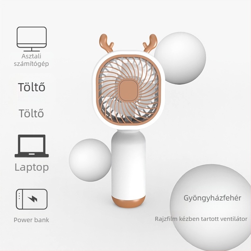 Mini asztali kézi ventilátor – nemzeti divat stílus, műanyagból; testreszabás elérhető; ideális diákoknak, utazásokhoz, üzleti útjaikhoz és irodába; többfunkciós.