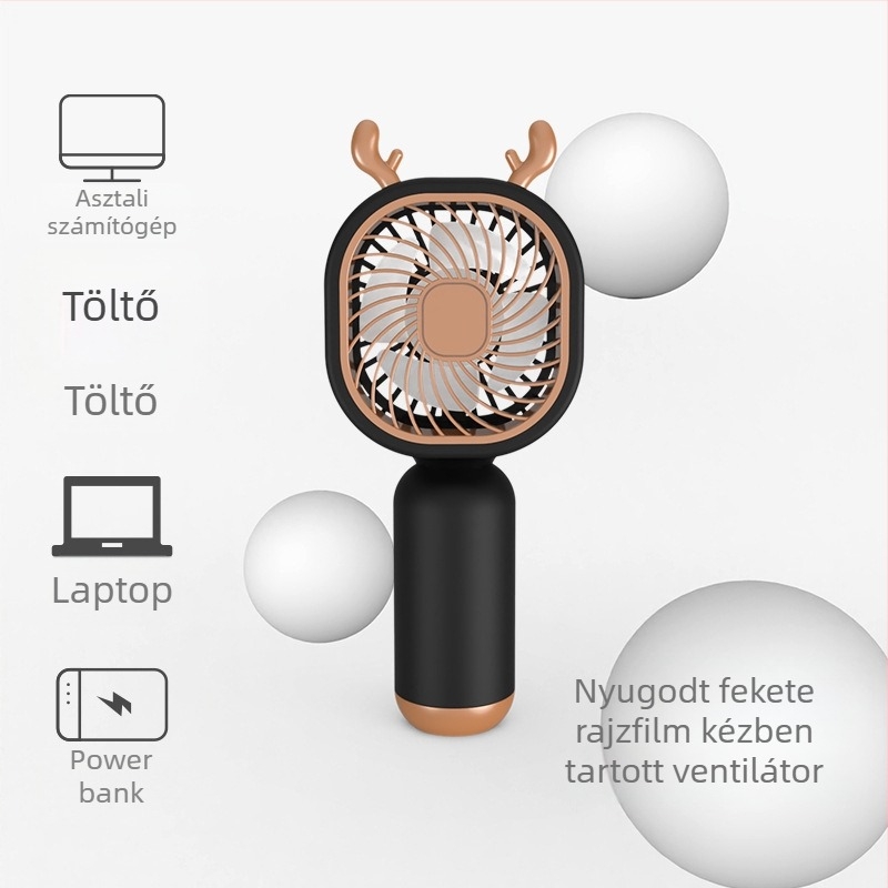 Mini asztali kézi ventilátor – nemzeti divat stílus, műanyagból; testreszabás elérhető; ideális diákoknak, utazásokhoz, üzleti útjaikhoz és irodába; többfunkciós.