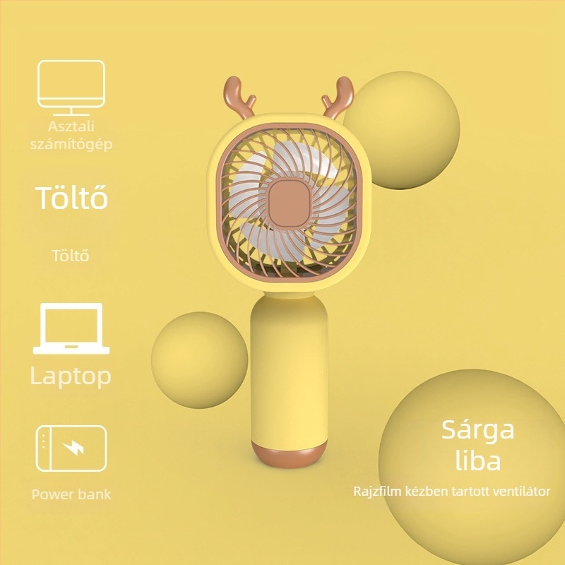 Mini asztali kézi ventilátor – nemzeti divat stílus, műanyagból; testreszabás elérhető; ideális diákoknak, utazásokhoz, üzleti útjaikhoz és irodába; többfunkciós.