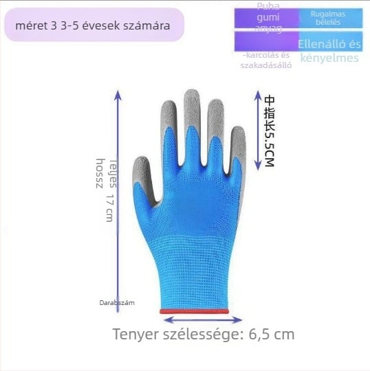 Gyerekeknek szánt védő kertészkedési kesztyűk — szúrásálló, vízálló, csúszásmentes, osztrigák szedésére; Maidexin, 360 g