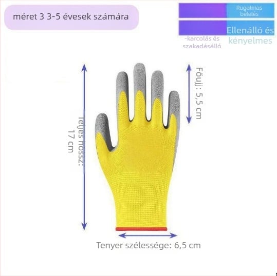 Gyerekeknek szánt védő kertészkedési kesztyűk — szúrásálló, vízálló, csúszásmentes, osztrigák szedésére; Maidexin, 360 g