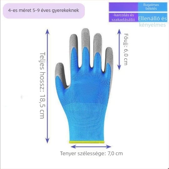 Gyerekeknek szánt védő kertészkedési kesztyűk — szúrásálló, vízálló, csúszásmentes, osztrigák szedésére; Maidexin, 360 g