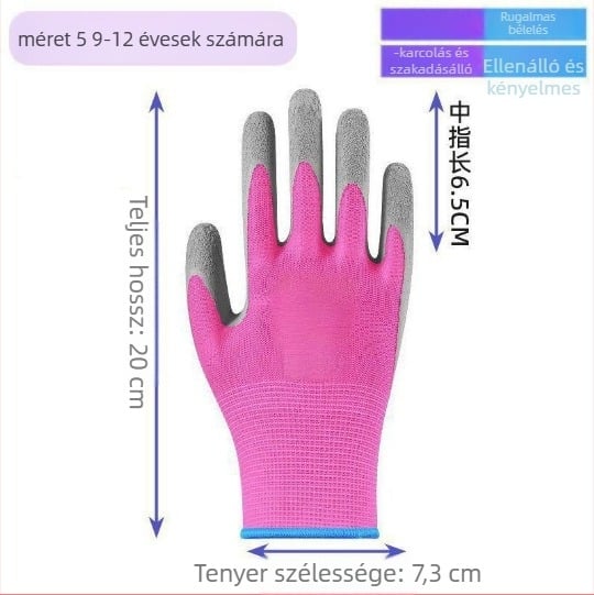 Gyerekeknek szánt védő kertészkedési kesztyűk — szúrásálló, vízálló, csúszásmentes, osztrigák szedésére; Maidexin, 360 g