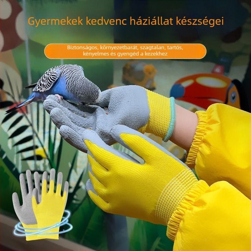 Gyerekeknek szánt védő kertészkedési kesztyűk — szúrásálló, vízálló, csúszásmentes, osztrigák szedésére; Maidexin, 360 g