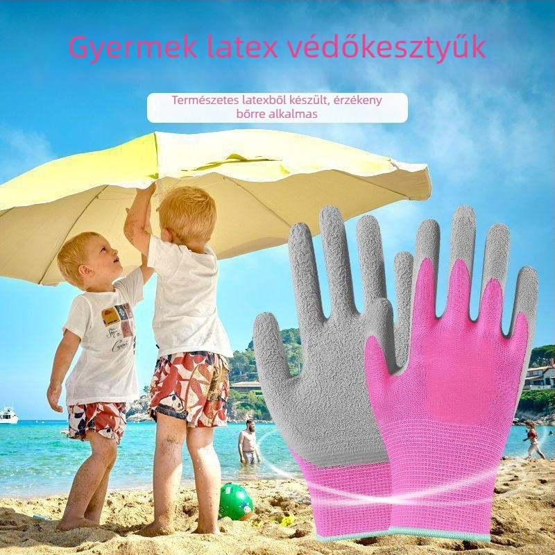 Gyerekeknek szánt védő kertészkedési kesztyűk — szúrásálló, vízálló, csúszásmentes, osztrigák szedésére; Maidexin, 360 g