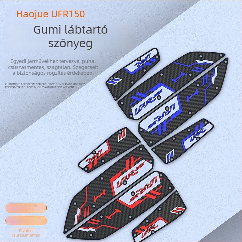 Haojue UFR150-hez illeszkedő gumí lábbetétek, kopásálló motorkerékpár lábbetét kiegészítő, károsodásmentes szerelés