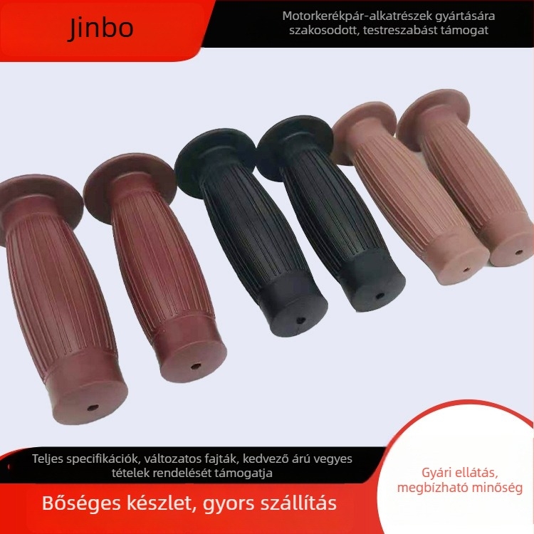 Retro motorkerékpár kormányvédő gumírozott borítással és csíkos mintával