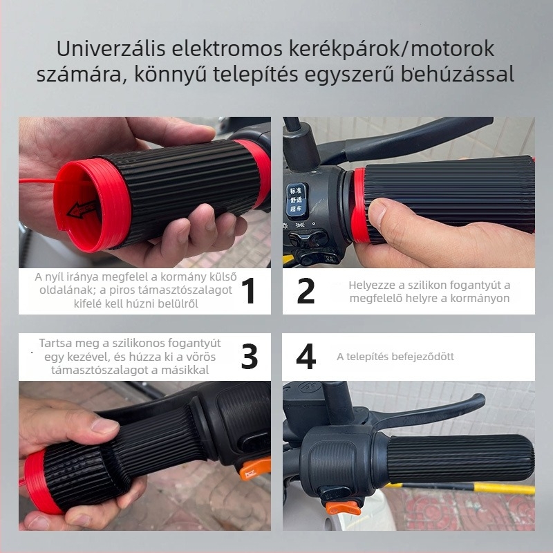 Szilikon univerzális kormányvédő burkolat motorkerékpárhoz, elektromos járműhöz, triciklire és kerékpárhoz | vízálló, csúszásmentes, kopásálló | vastag kivitel | testreszabás elérhető