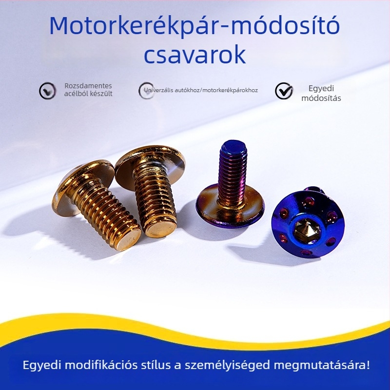 Rozsdamentes acél M8-as esernyőfejű hex csavarok motorkerékpár féktárcsa módosításhoz