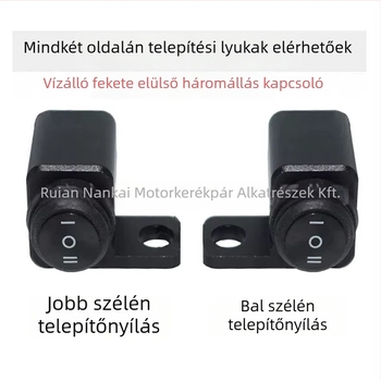 NK-251 Alumínium ötvözet burkolatú háromállású fényszórókapcsoló, 60 cm réz vezeték, Motokrossz ATV-hez – Teljesítmény-módosítás