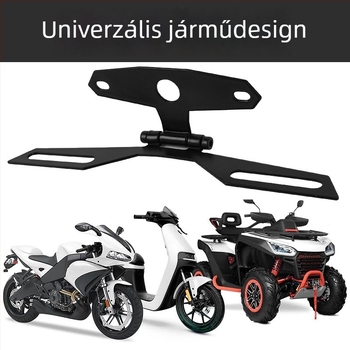 Összecsukható univerzális motorkerékpár rendszám-tartó és hátsó lámpa tartó, modell CPJ001