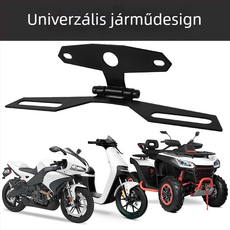 Összecsukható univerzális motorkerékpár rendszám-tartó és hátsó lámpa tartó, modell CPJ001