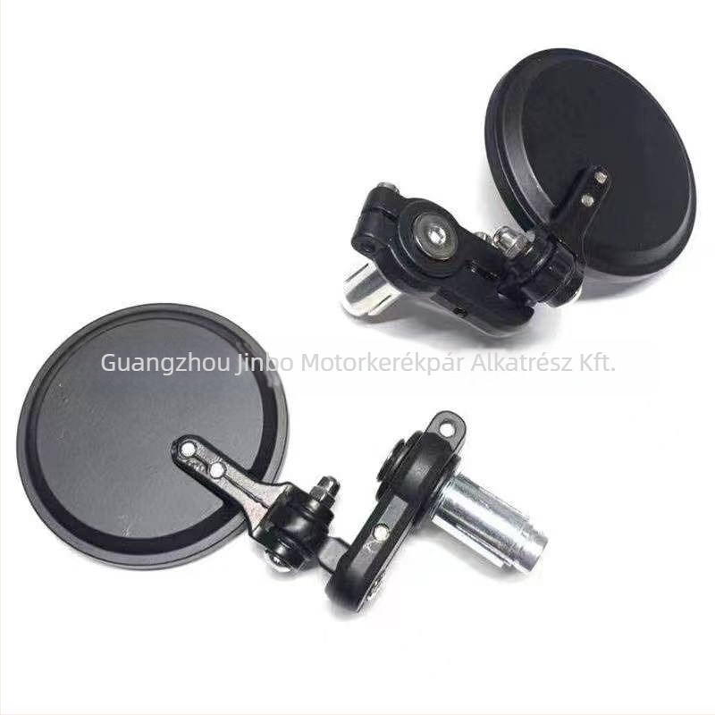 Motorkerékpár visszapillantó tükör - kerek, összecsukható, alumínium ház, univerzális illesztés, kézben tartható modell