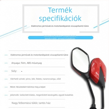 Dekoratív hátsó tükrök módosított elektromos rollerekhez, univerzális visszapillantó tükrök elektromos kerékpárokhoz, hátrameneti tükrök, kísérteties tűz visszaverők
