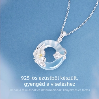 S925 ezüst camélia virág nyaklánc Flash O lánccal, könnyű lux stílus női számára