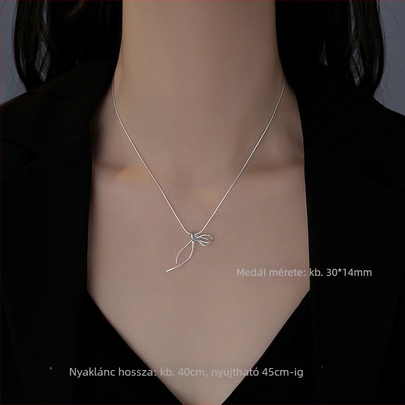 Réz nyaklánc geometriás koreai stílusban, kígyólánc, elektroplatírozott medál, hossz 31–40 cm