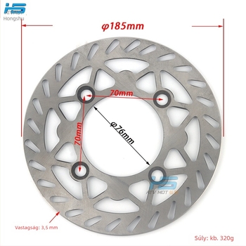 HS márkájú féktárcsa motokrosszhoz és ATV-hez, acél, C-típus, 180–220 mm átmérő, belső furat 76 mm