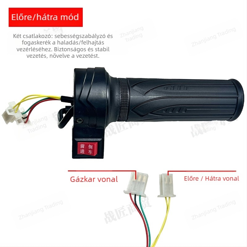 Elektromos jármű gázkar háromsebességes előre/hátra funkcióval és sebességszabályozással